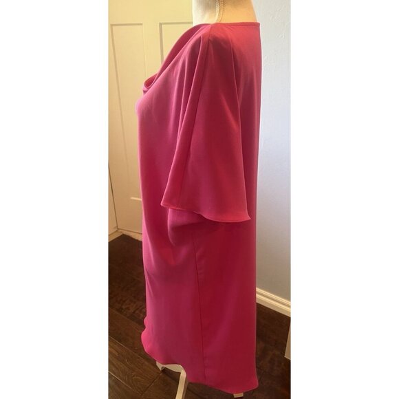 Trina Turk Soft Draped Neck Loose Fit Pink Dress Flowy and Feminine Size Large - Picture 5 of 11